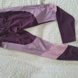 Purple and Pink Colorblock Leggings
